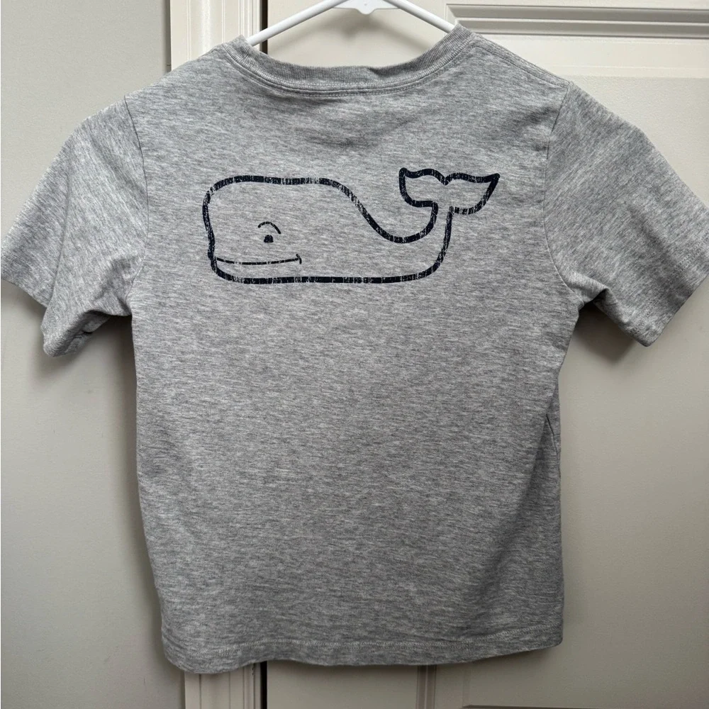 Vineyard Vines Kids Short Sleeve Tee Gray Pocket Whale Logo